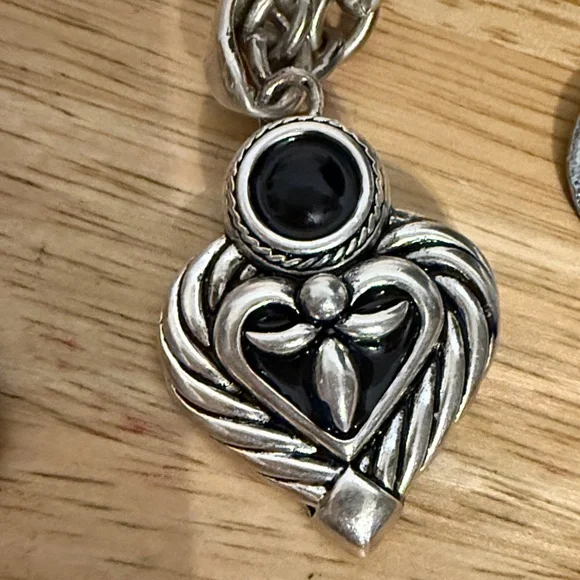 Brighton Silver Heart Necklace with Black Accent - Picture 12 of 13